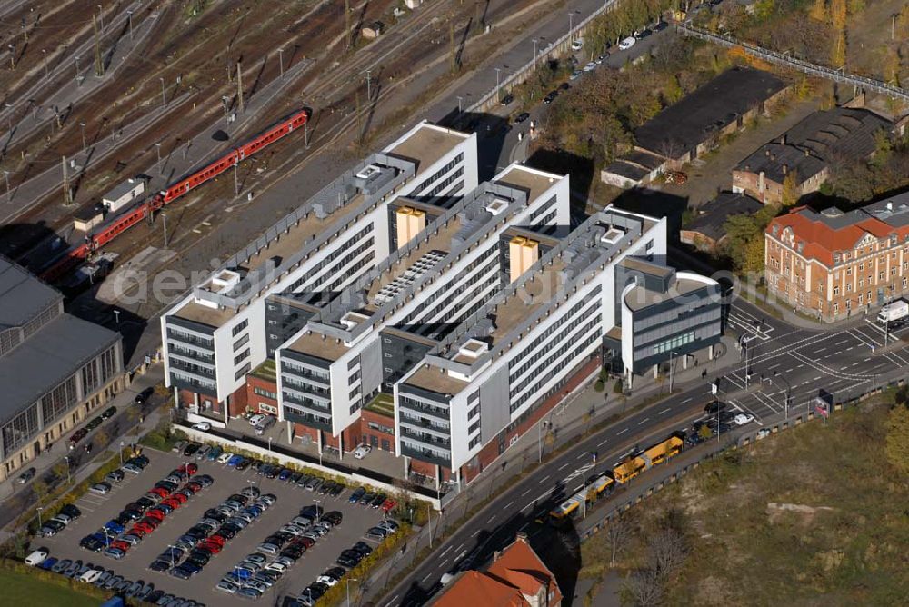 Leipzig from above - Blick auf das Institut für Sprachen, Integration und Berufsbildung ISIB Leipzig; Anschrift: Brandenburger Straße 5 in 04103 Leipzig; Telefon: 0341 9612675; Fax: 0341 2110642; E-Mail: isib.Leipzig@t-online.de; Ansprechpartnerin: Frau Dr. Langenberg Eva.Langenberg@isib-web.de