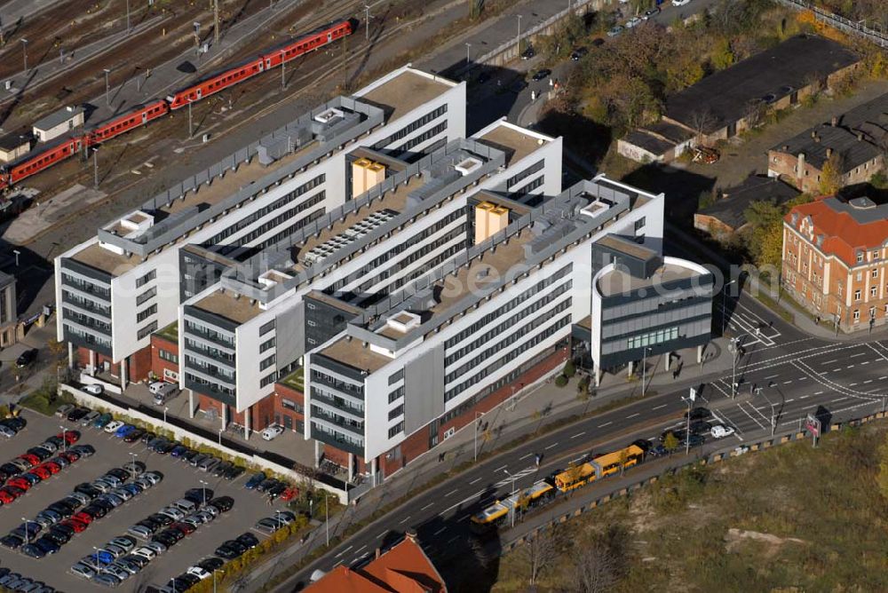 Leipzig from the bird's eye view: Blick auf das Institut für Sprachen, Integration und Berufsbildung ISIB Leipzig; Anschrift: Brandenburger Straße 5 in 04103 Leipzig; Telefon: 0341 9612675; Fax: 0341 2110642; E-Mail: isib.Leipzig@t-online.de; Ansprechpartnerin: Frau Dr. Langenberg Eva.Langenberg@isib-web.de