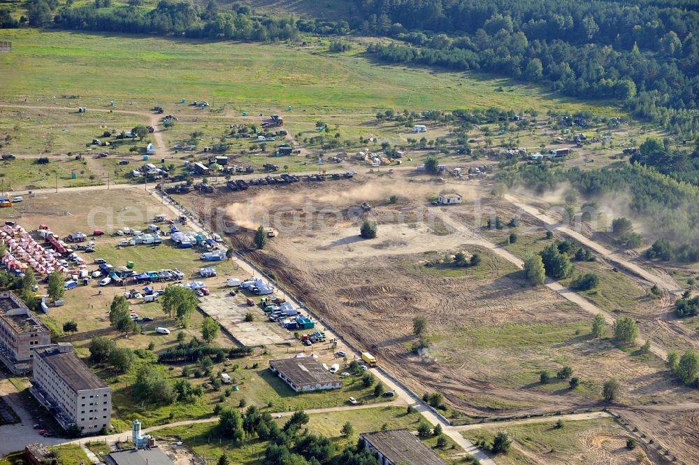 Aerial image Borne Sulinowo / Groß Born - View of the site of the 8th International Military Vehicle Rally The tracks and horseshoe in Großborn in the province of Westpommern