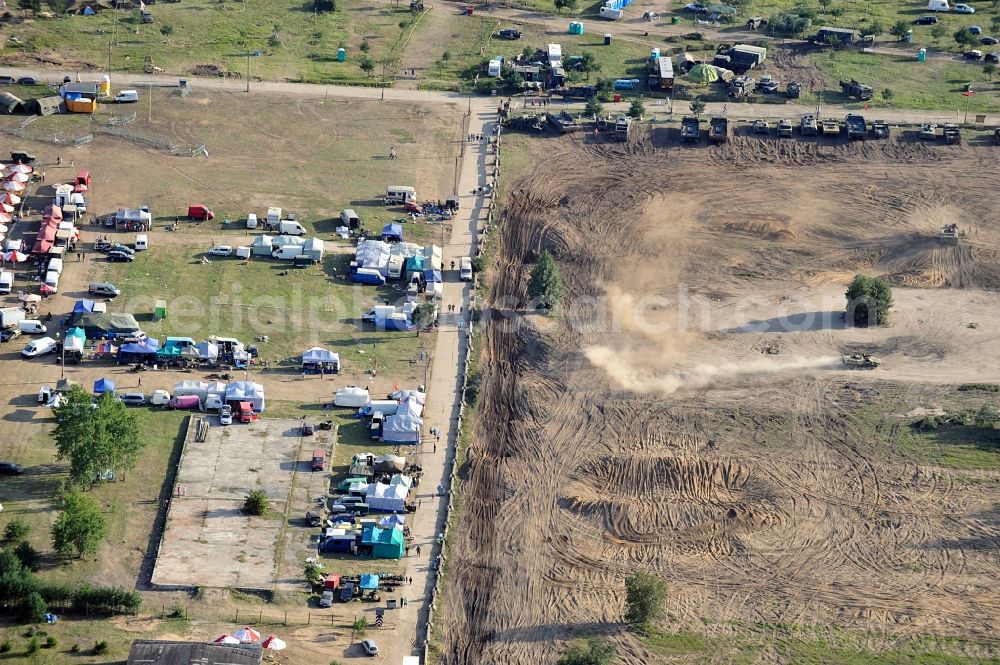 Borne Sulinowo / Groß Born from above - View of the site of the 8th International Military Vehicle Rally The tracks and horseshoe in Großborn in the province of Westpommern