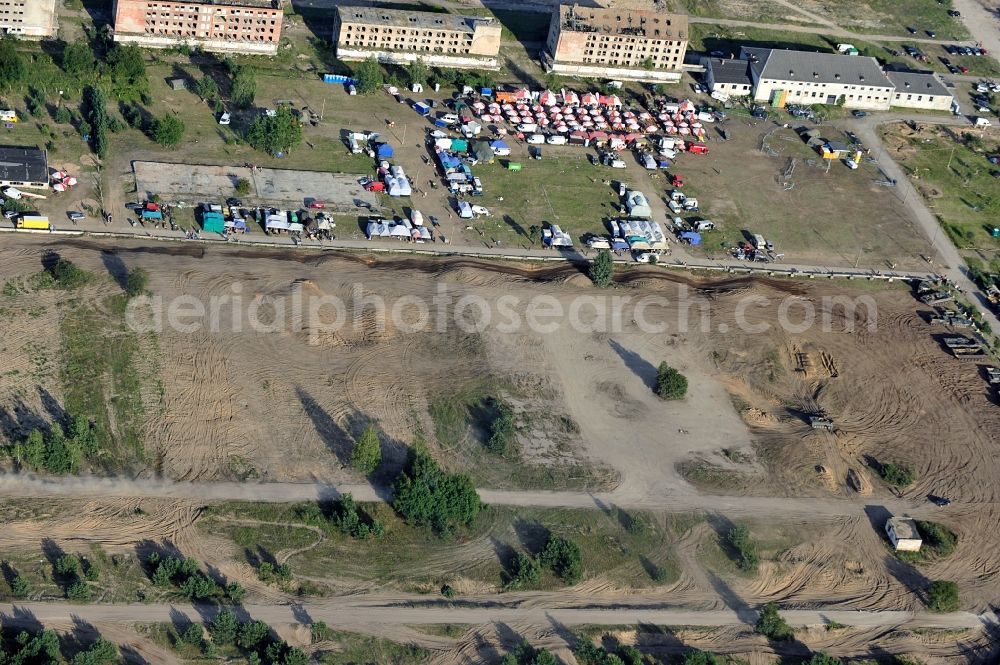 Aerial photograph Borne Sulinowo / Groß Born - View of the site of the 8th International Military Vehicle Rally The tracks and horseshoe in Großborn in the province of Westpommern