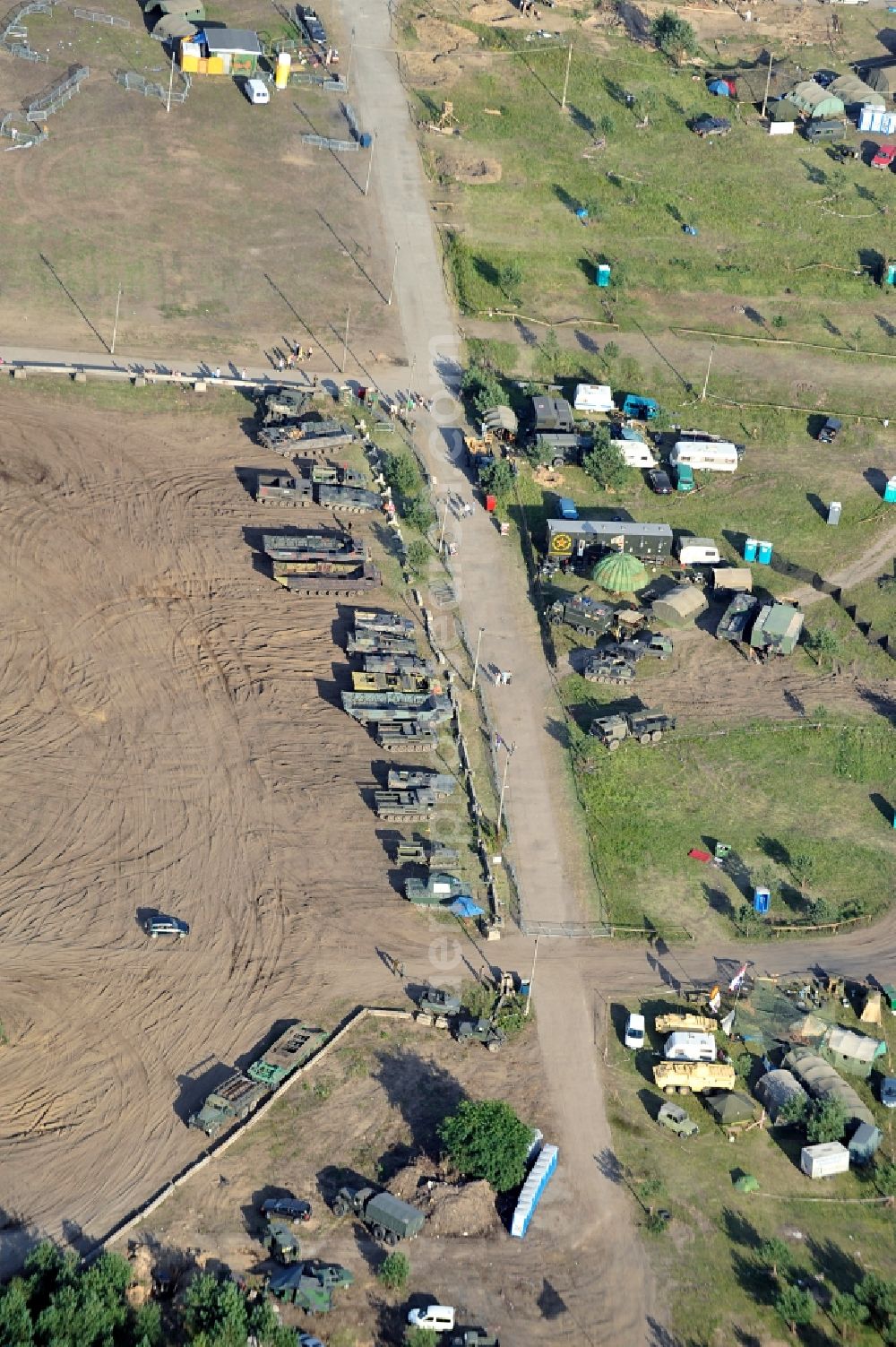 Borne Sulinowo / Groß Born from above - View of the site of the 8th International Military Vehicle Rally The tracks and horseshoe in Großborn in the province of Westpommern