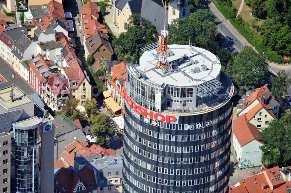 Aerial image Jena - View of the Intershop Tower in Jena in Thuringia