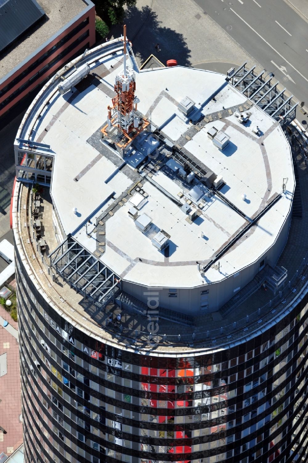 Aerial photograph Jena - View of the Intershop Tower in Jena in Thuringia