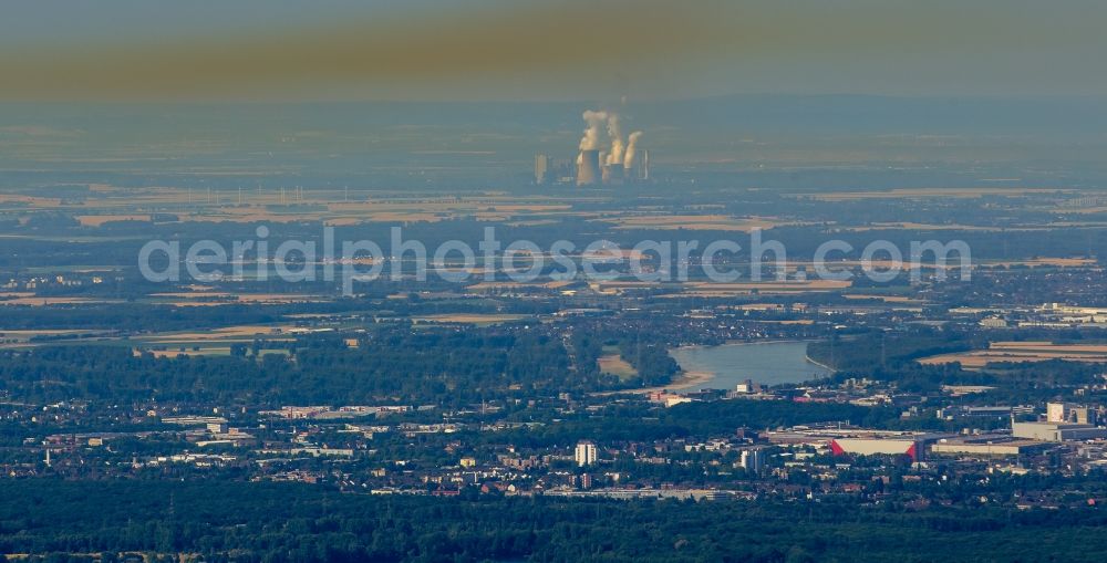 Mettmann from above - Inversion - Weather conditions at the horizon at Mettmann in the state North Rhine-Westphalia