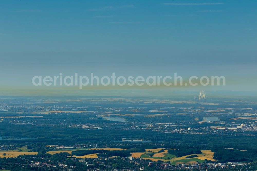 Aerial image Mettmann - Inversion - Weather conditions at the horizon at Mettmann in the state North Rhine-Westphalia