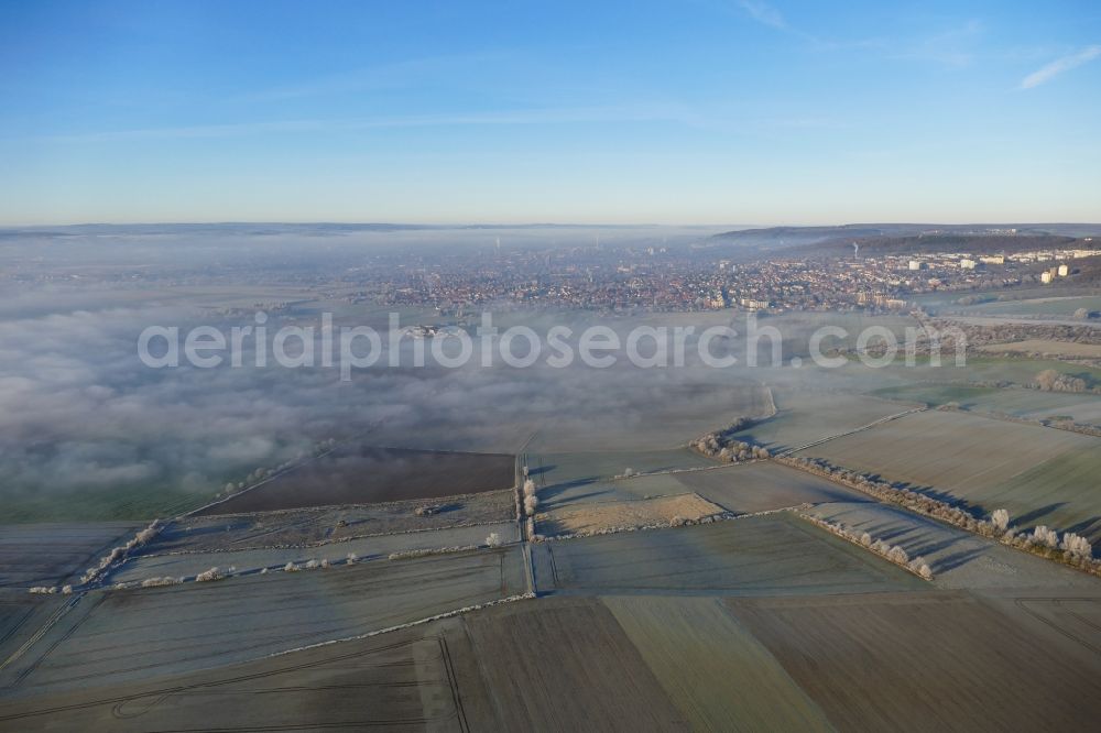 Aerial photograph Göttingen - Inversion - Weather conditions at the horizon in the district Geismar in Goettingen in the state Lower Saxony