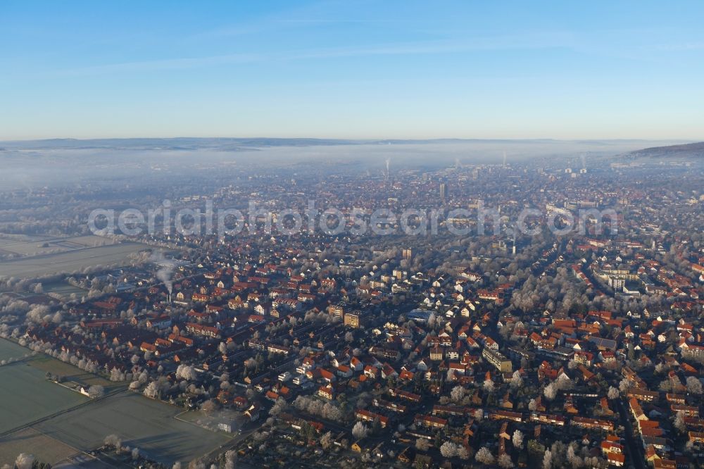 Göttingen from the bird's eye view: Inversion - Weather conditions at the horizon in the district Geismar in Goettingen in the state Lower Saxony