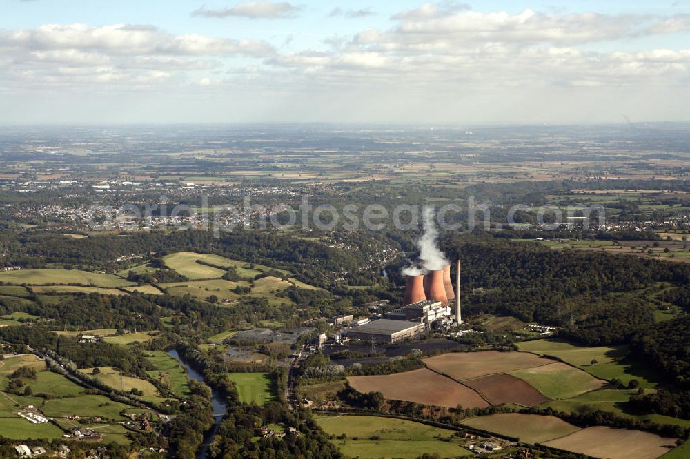 Aerial image Buildwas - Blick auf das Ironbridge-Kraftwerk nach Südosten. Das Kohlekraftwerk hat eine Kapazität von 1,2 Gigawatt und wird von E.ON UK betrieben. View of the Ironbridge Power Station to the southeast. The coal-fired power plant has a capacity of 1.2 gigawatts is operated by E. ON UK.