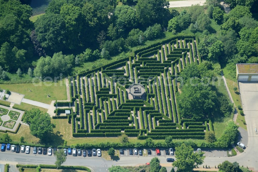 Bad Salzuflen from above - Maze - Labyrinth in Bad Salzuflen in the state North Rhine-Westphalia