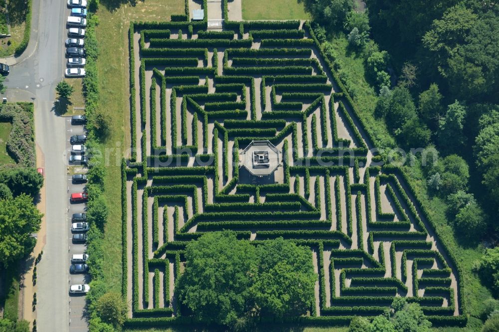 Aerial photograph Bad Salzuflen - Maze - Labyrinth in Bad Salzuflen in the state North Rhine-Westphalia