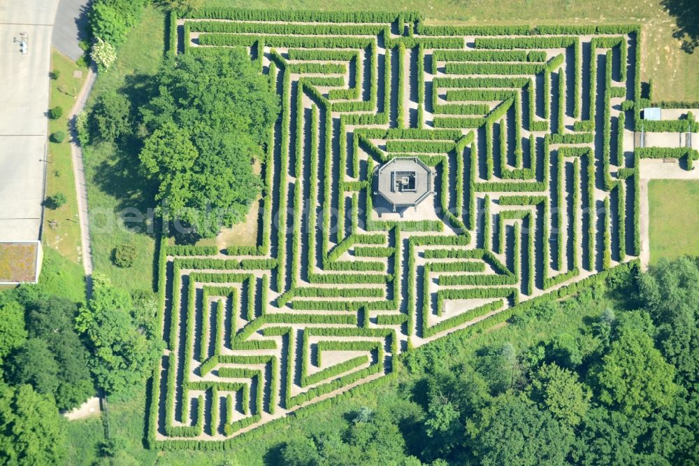 Aerial image Bad Salzuflen - Maze - Labyrinth in Bad Salzuflen in the state North Rhine-Westphalia