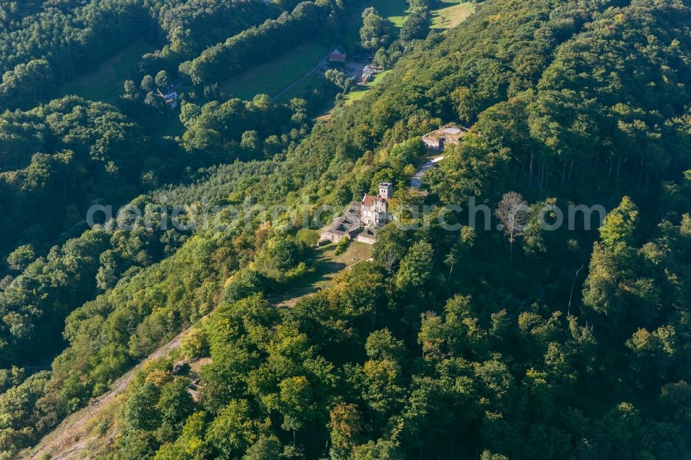 Aerial photograph Hattingen - View of the Isenburg in Hattingen in the state of North Rhine-Westphalia