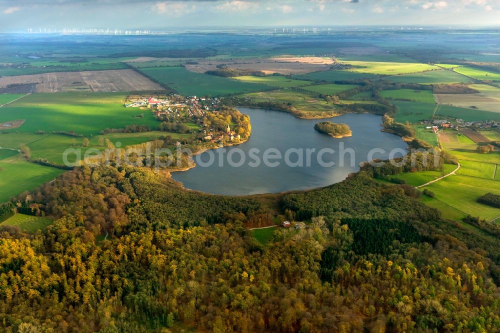 Aerial image Ivenack - View of the lake Ivenacker See in Ivenack in the state Mecklenburg-West Pomerania