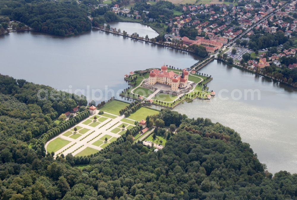 Moritzburg from the bird's eye view: The baroque castle Moritzburg in Saxony