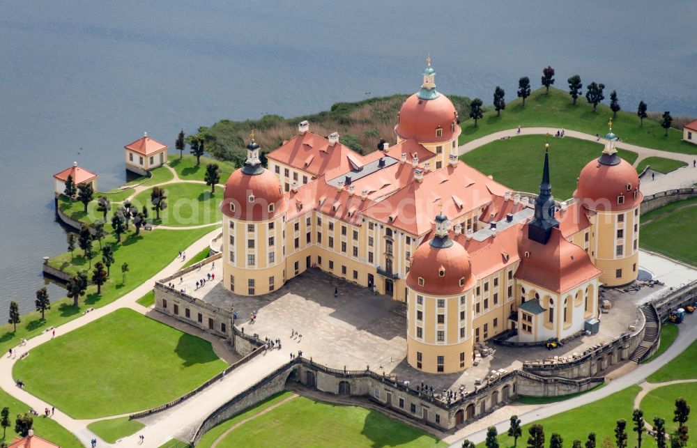 Aerial image Moritzburg - The baroque castle Moritzburg in Saxony