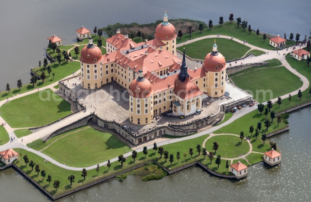 Aerial photograph Moritzburg - The baroque castle Moritzburg in Saxony