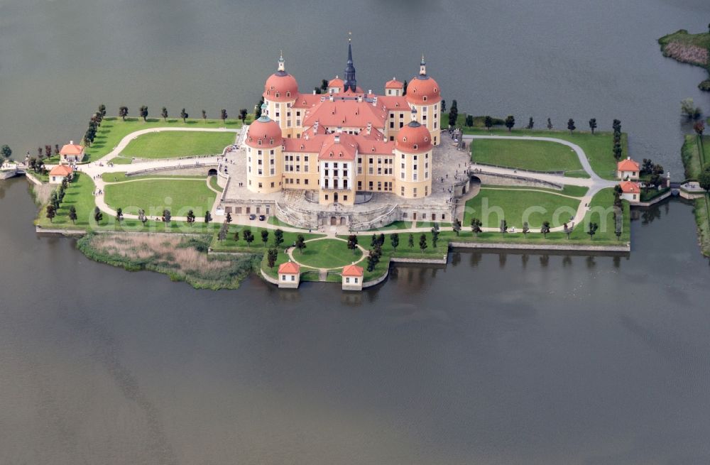 Moritzburg from above - The baroque castle Moritzburg in Saxony