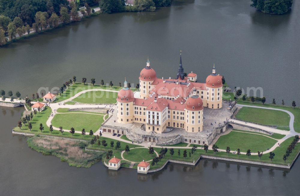 Aerial image Moritzburg - The baroque castle Moritzburg in Saxony