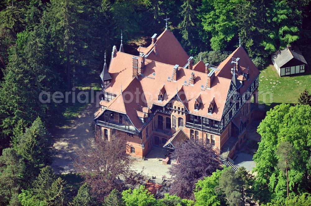 Gelbensande from the bird's eye view: View of the hunting castle Gelbensande in the Rostocker Heide in Mecklenburg Western Pomerania