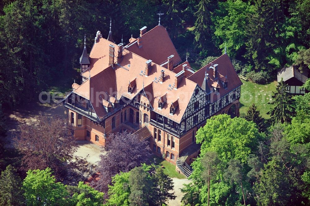 Aerial image Gelbensande - View of the hunting castle Gelbensande in the Rostocker Heide in Mecklenburg Western Pomerania