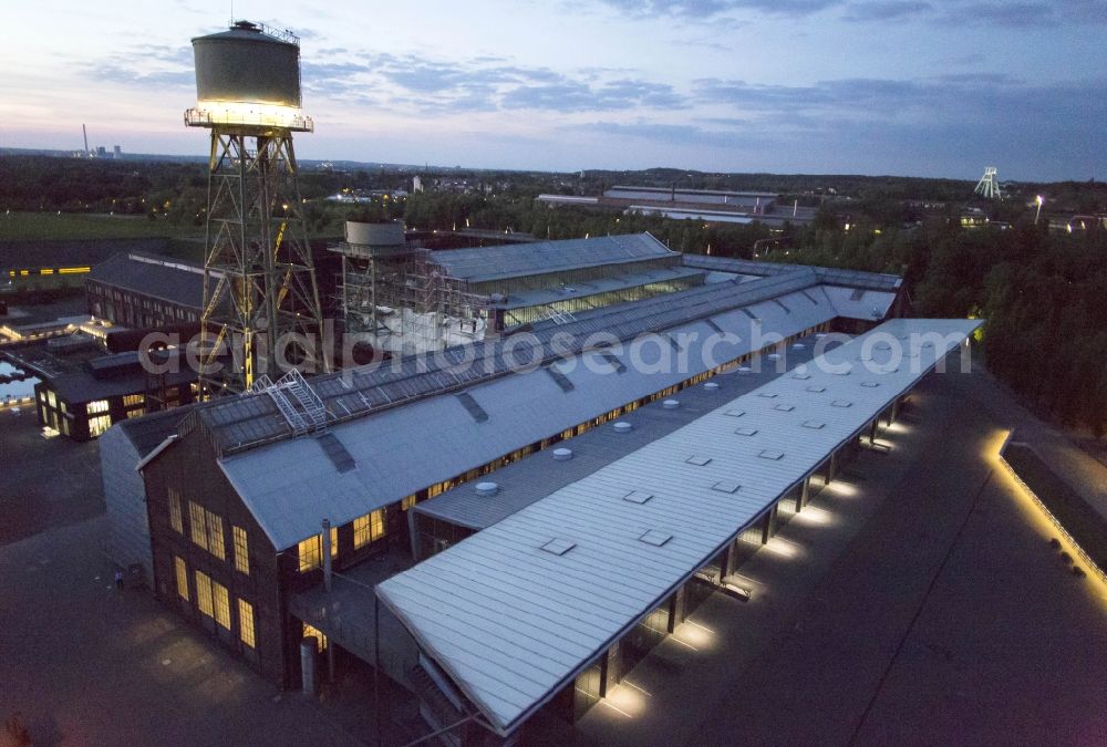 Bochum from the bird's eye view: Night view of the Centennial Hall in Bochum in North Rhine-Westphalia