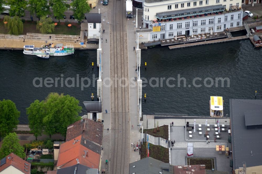 Brandenburg an der Havel from the bird's eye view: Milleniumbridge in Brandenburg an der Havel in the state Brandenburg