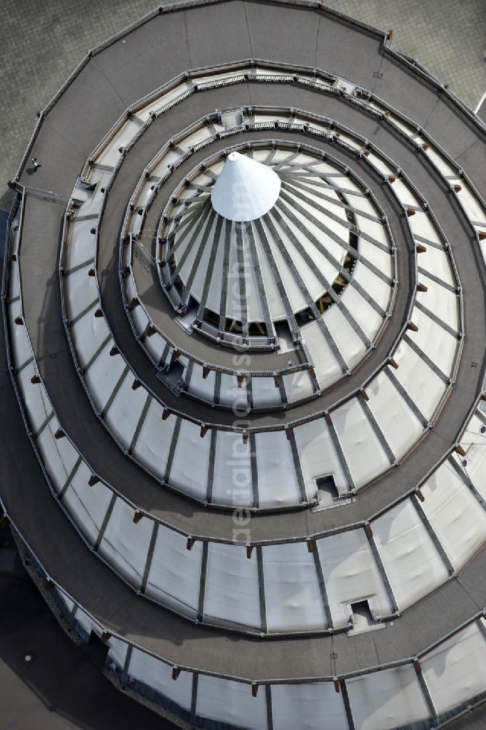 Aerial image Magdeburg - Blick auf den Jahrtausendturm im Elbauenpark, auch als die BUGA - Pyramide bekannt. Der Jahrtausendturm in Magdeburg ist mit 60 Metern Höhe das höchste Holzgebäude Deutschlands und wurde anlässlich der Bundesgartenschau 1999 errichtet. Betreiber ist die Messe- und Veranstaltungsgesellschaft Magdeburg GmbH. View of the Millennium Tower in Elbauenpark. The Millennium Tower in Magdeburg is 60 meters is the tallest wooden building in Germany and was built at the Federal Garden Show 1999th