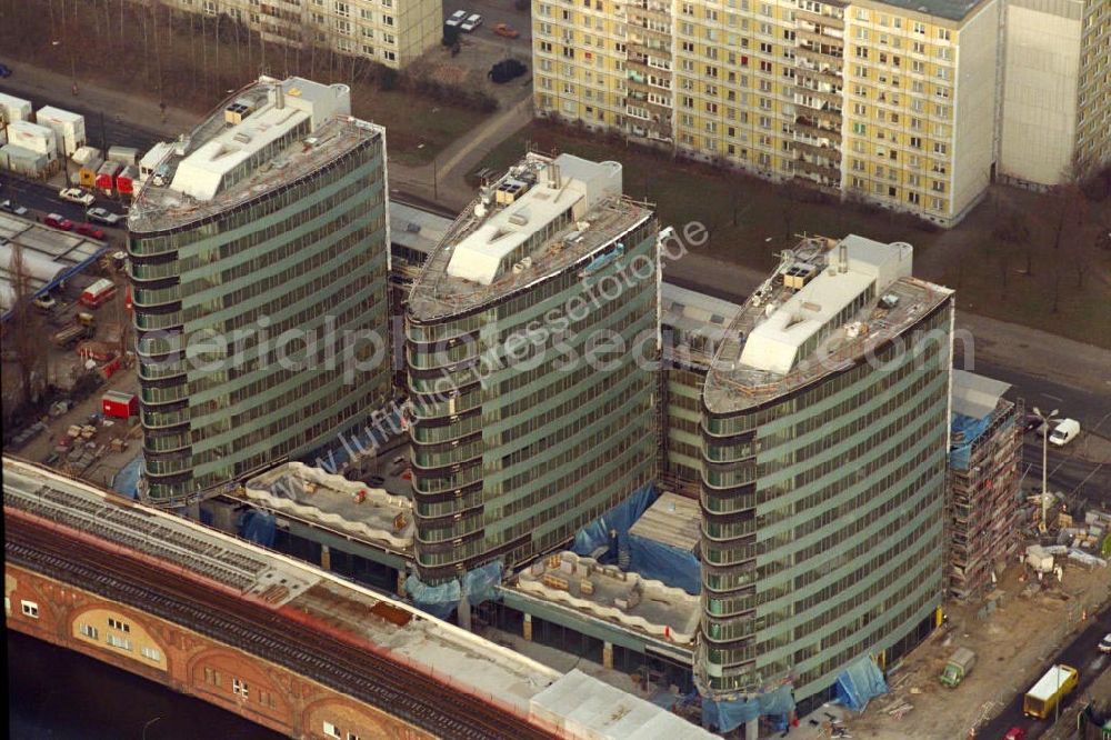 Aerial photograph Berlin / Kreuzberg - Jannowitzbrucke Bau eines Bürohauses