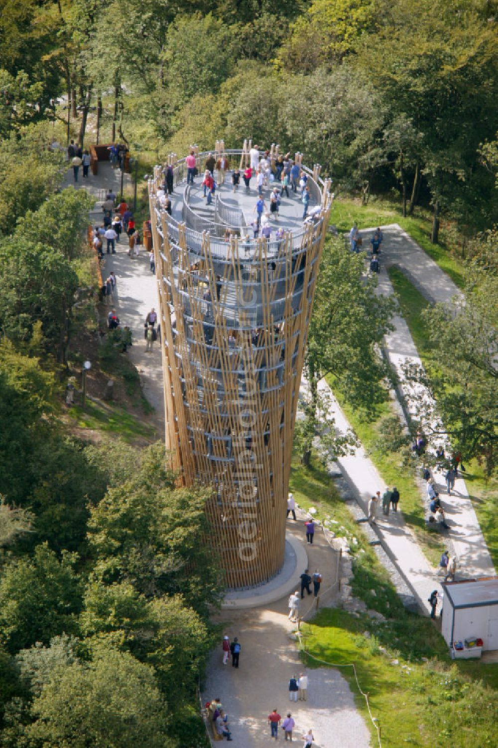 Hemer from the bird's eye view: Blick auf den Jübergturm auf der Landesgartenschau Hemer 2010. View of the Jubergturm at the State Horticultural Show Hemer 2010.