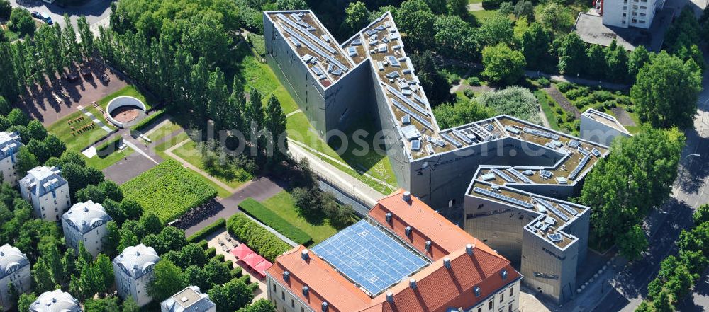 Aerial image Berlin Kreuzberg - The Jewish Museum Berlin at the street Lindenstrasse