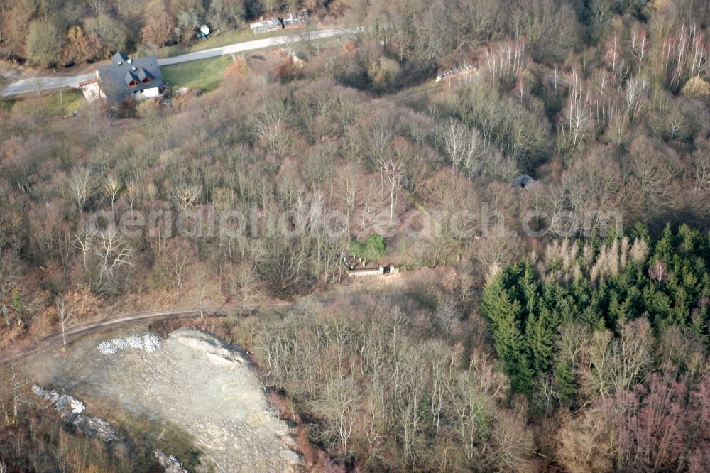 Aerial image Oberheimbach - Jewish Cemetery in Oberheimbach in the state of Rhineland-Palatinate. Oberheimbach is a municipality in the Mainz-Bingen district in Rhineland-Palatinate