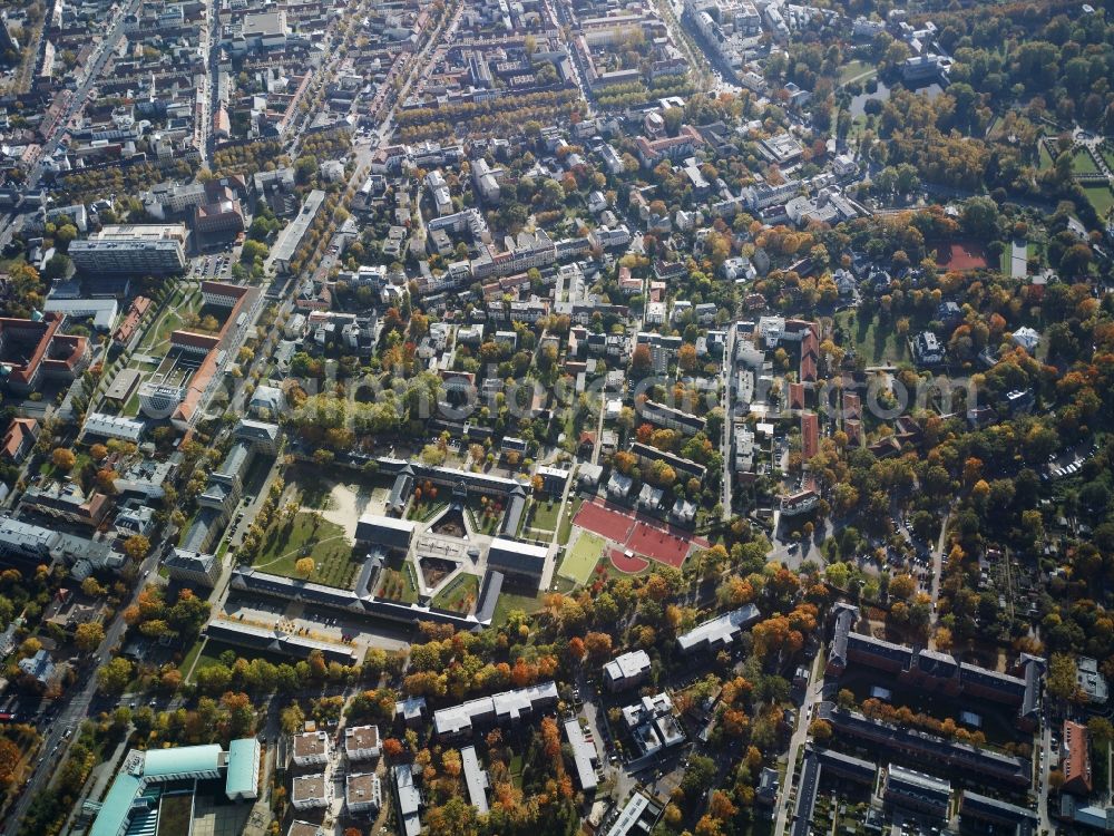 Potsdam from above - View of the district Jaegervorstadt in Potsdam in the state Brandenburg