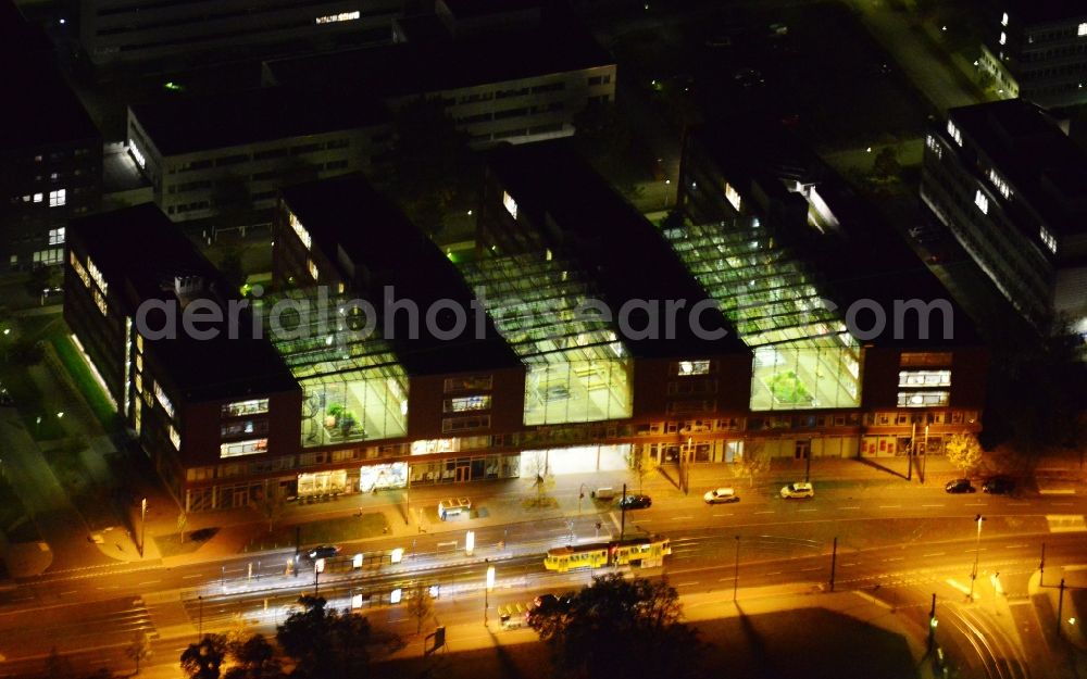 Berlin Treptow - Köpenick Adler from the bird's eye view: Night image with a view over the Johann von Neumann - house an institute building of the Humboldt - University at Rudower Chaussee in Adlershof in the district Treptow - Köpenick in Berlin