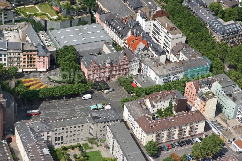 Mainz from above - The building of the Johannes-Gutenberg Museum on the Liebfrauenstrasse in Mainz in Rhineland-Palatinate