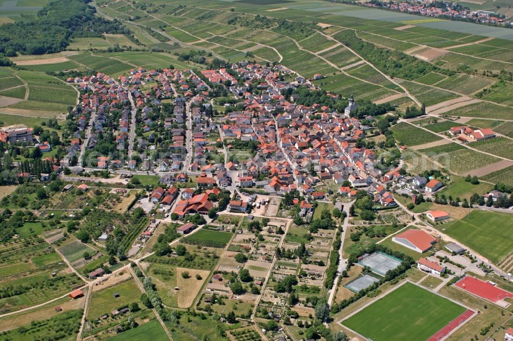 Jugenheim in Rheinhessen from above - Jugenheim in Rheinhessen in Rhineland-Palatinate