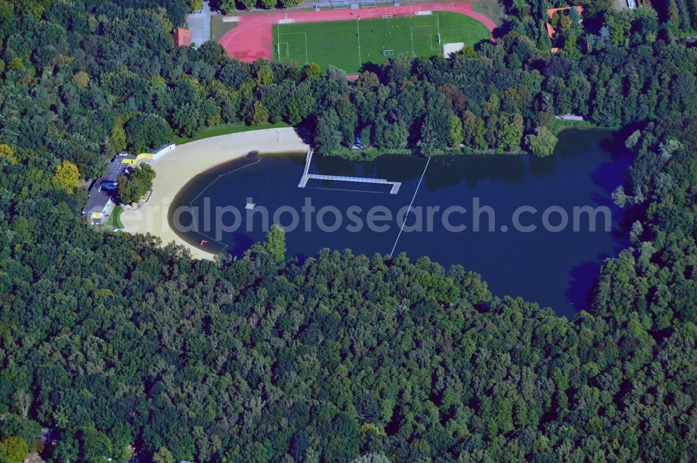 Berlin from above - Jungfernheide pond in Berlin with pool Jungfernheide in Germany