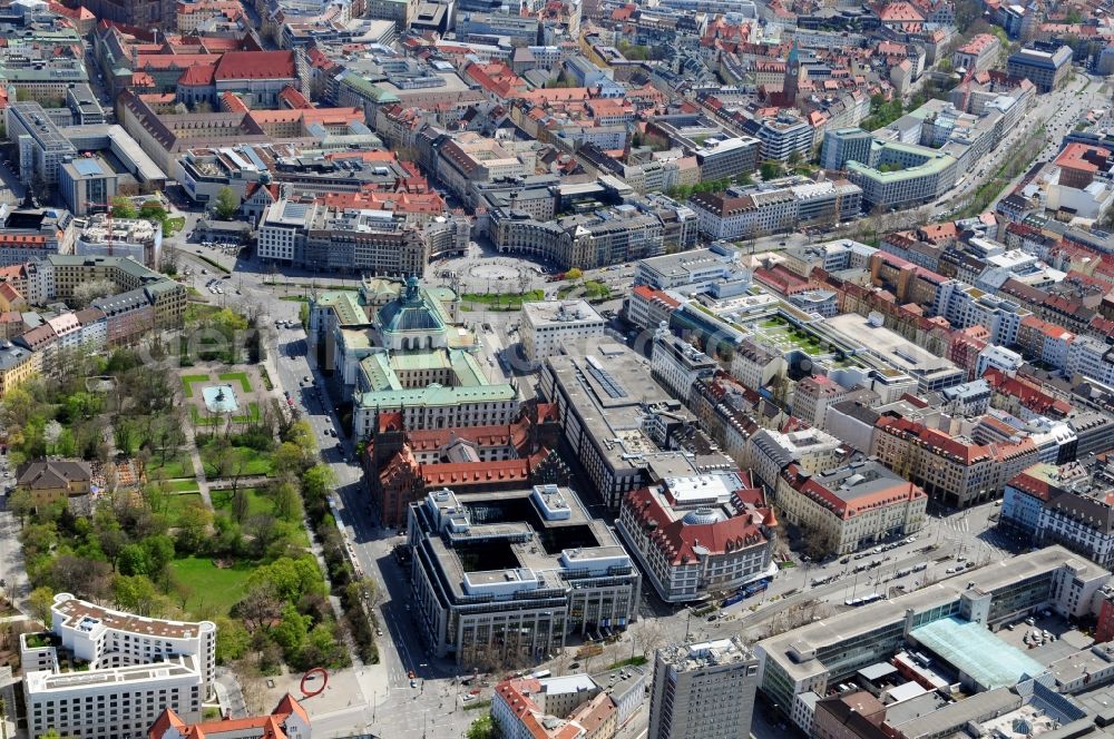 München from the bird's eye view: View of the Justizpalast Munich in Bavaria