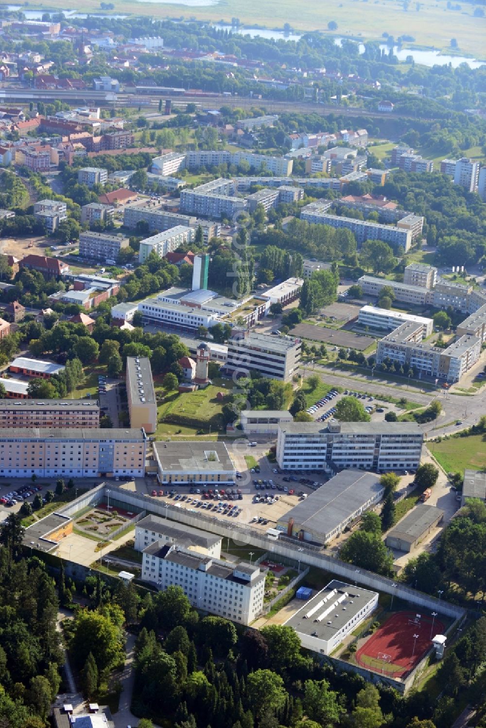 Aerial image Frankfurt (Oder) - View of correctional facility Frankfurt (Oder) in Brandenburg