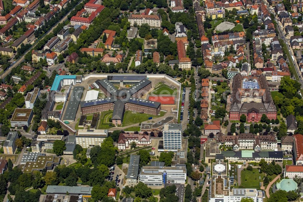 Aerial photograph Freiburg im Breisgau - Freiburg Prison, Prison, in Freiburg in Baden-Wuerttemberg