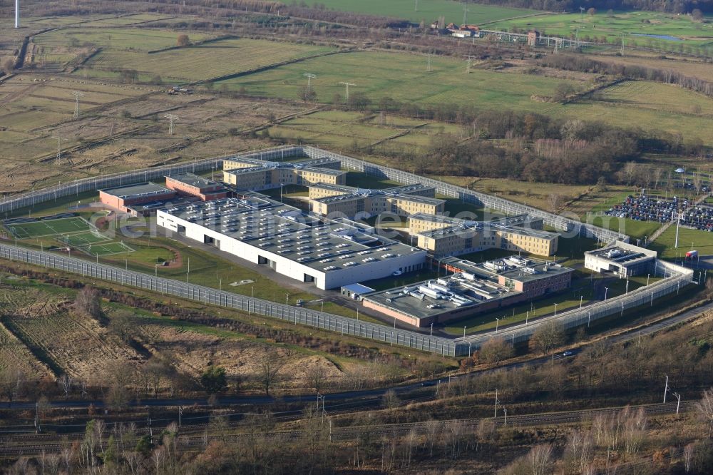 Aerial image Großbeeren - New Prison Heidering Grossbeeren in Teltow-Flaming in Brandenburg