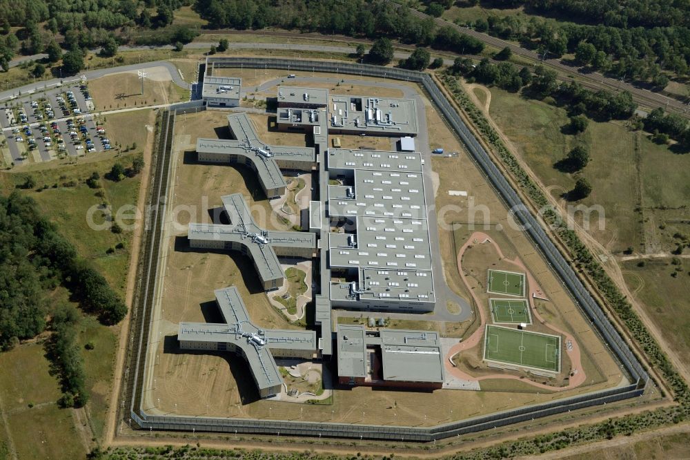 Großbeeren from above - New Prison Heidering Grossbeeren in Teltow-Flaming in Brandenburg