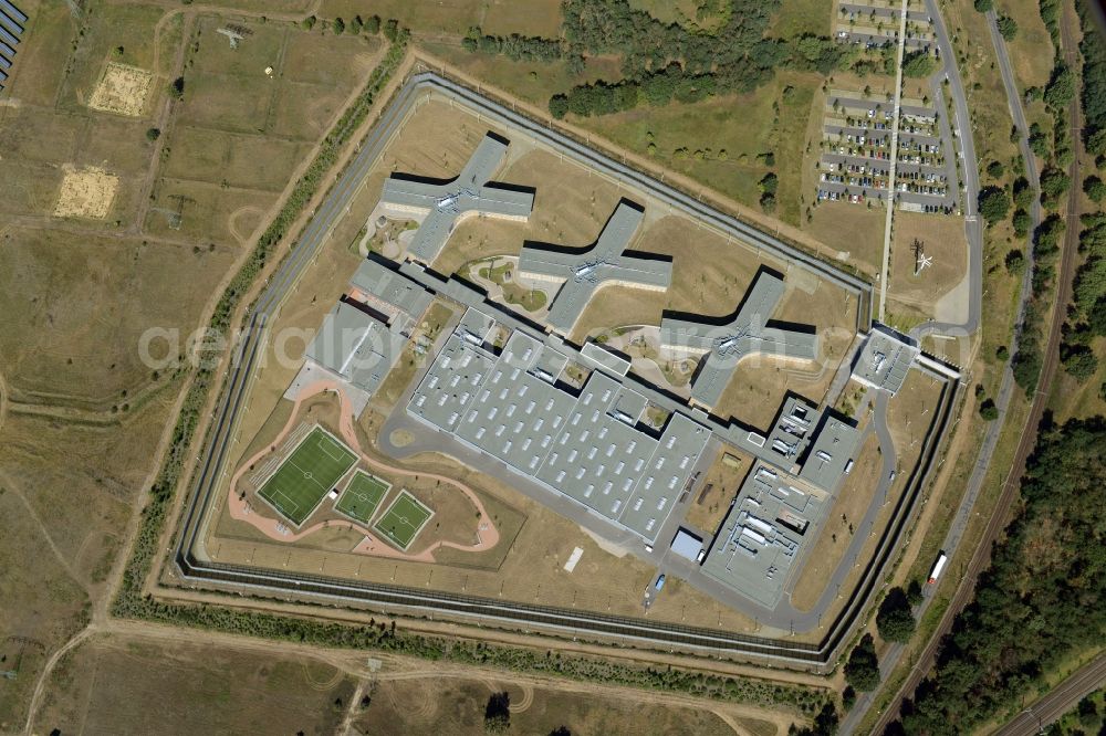 Aerial image Großbeeren - New Prison Heidering Grossbeeren in Teltow-Flaming in Brandenburg