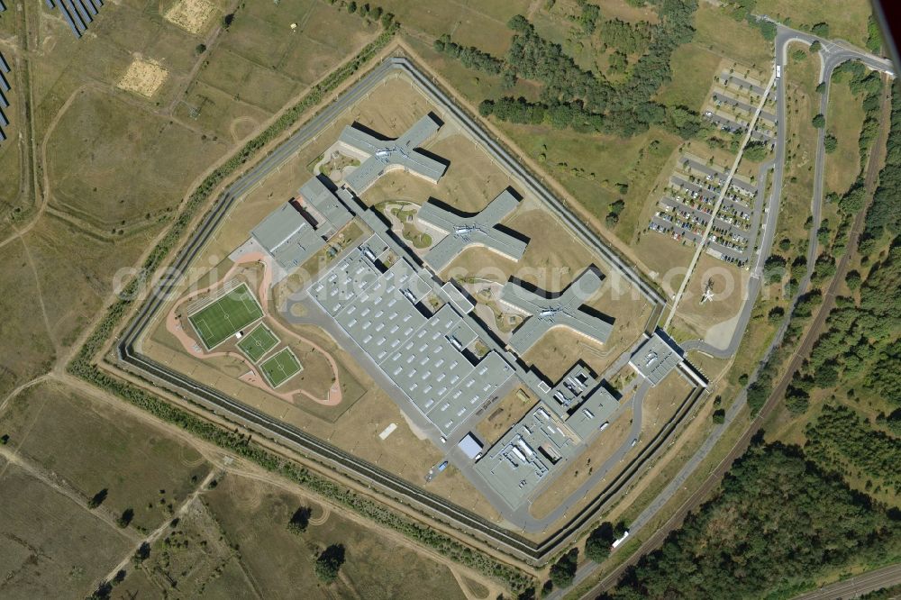 Großbeeren from above - New Prison Heidering Grossbeeren in Teltow-Flaming in Brandenburg