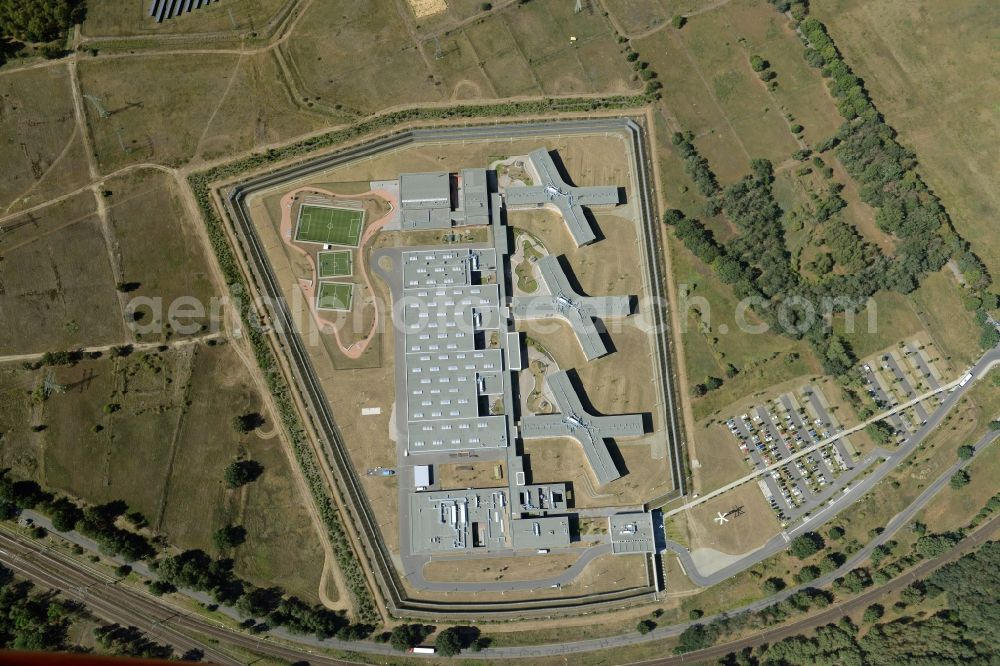 Großbeeren from the bird's eye view: New Prison Heidering Grossbeeren in Teltow-Flaming in Brandenburg