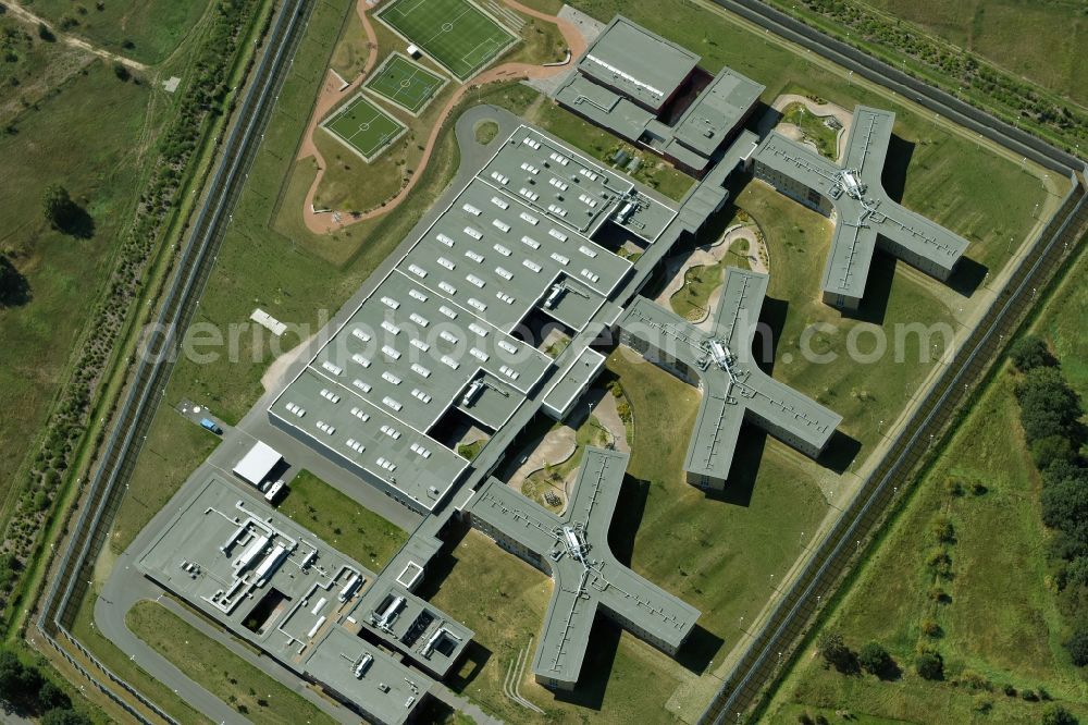 Aerial image Großbeeren - New Prison Heidering Grossbeeren in Teltow-Flaming in Brandenburg