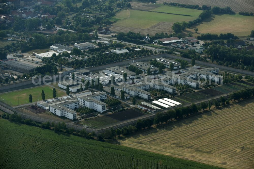 Tonna from the bird's eye view: Prison grounds and high security fence Prison in the district Graefentonna in Tonna in the state Thuringia, Germany