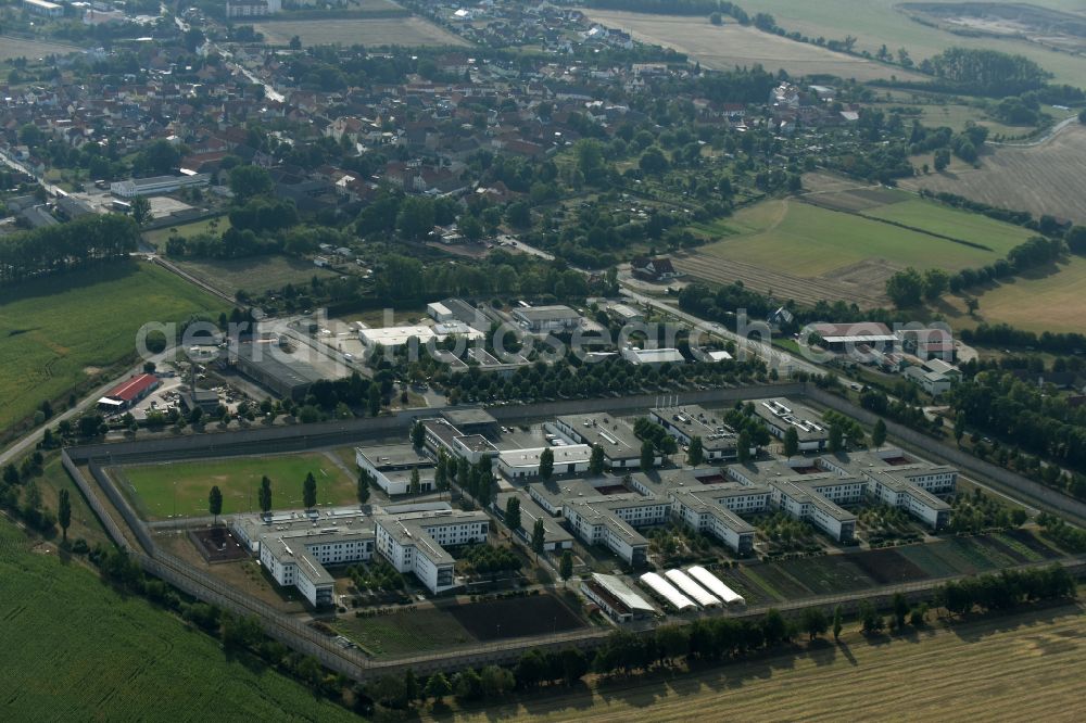 Aerial image Tonna - Prison grounds and high security fence Prison in the district Graefentonna in Tonna in the state Thuringia, Germany