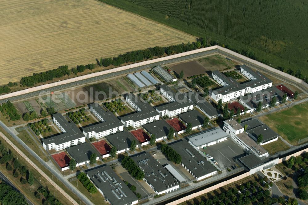 Aerial photograph Tonna - Prison grounds and high security fence Prison in the district Graefentonna in Tonna in the state Thuringia, Germany