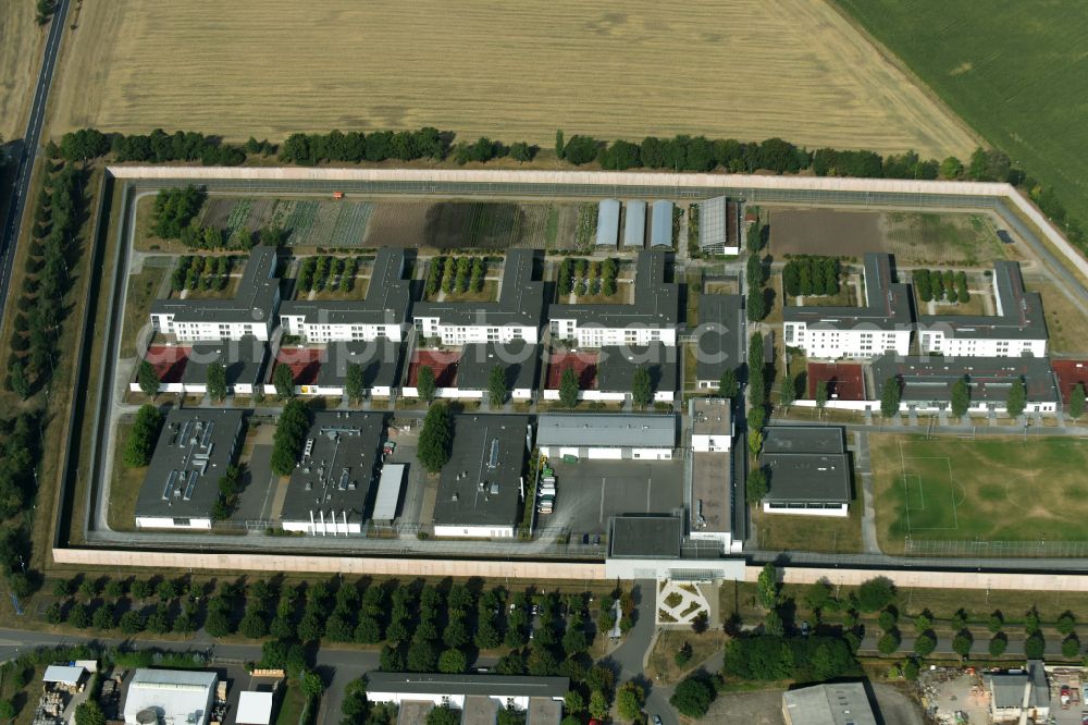 Aerial photograph Tonna - Prison grounds and high security fence Prison in the district Graefentonna in Tonna in the state Thuringia, Germany